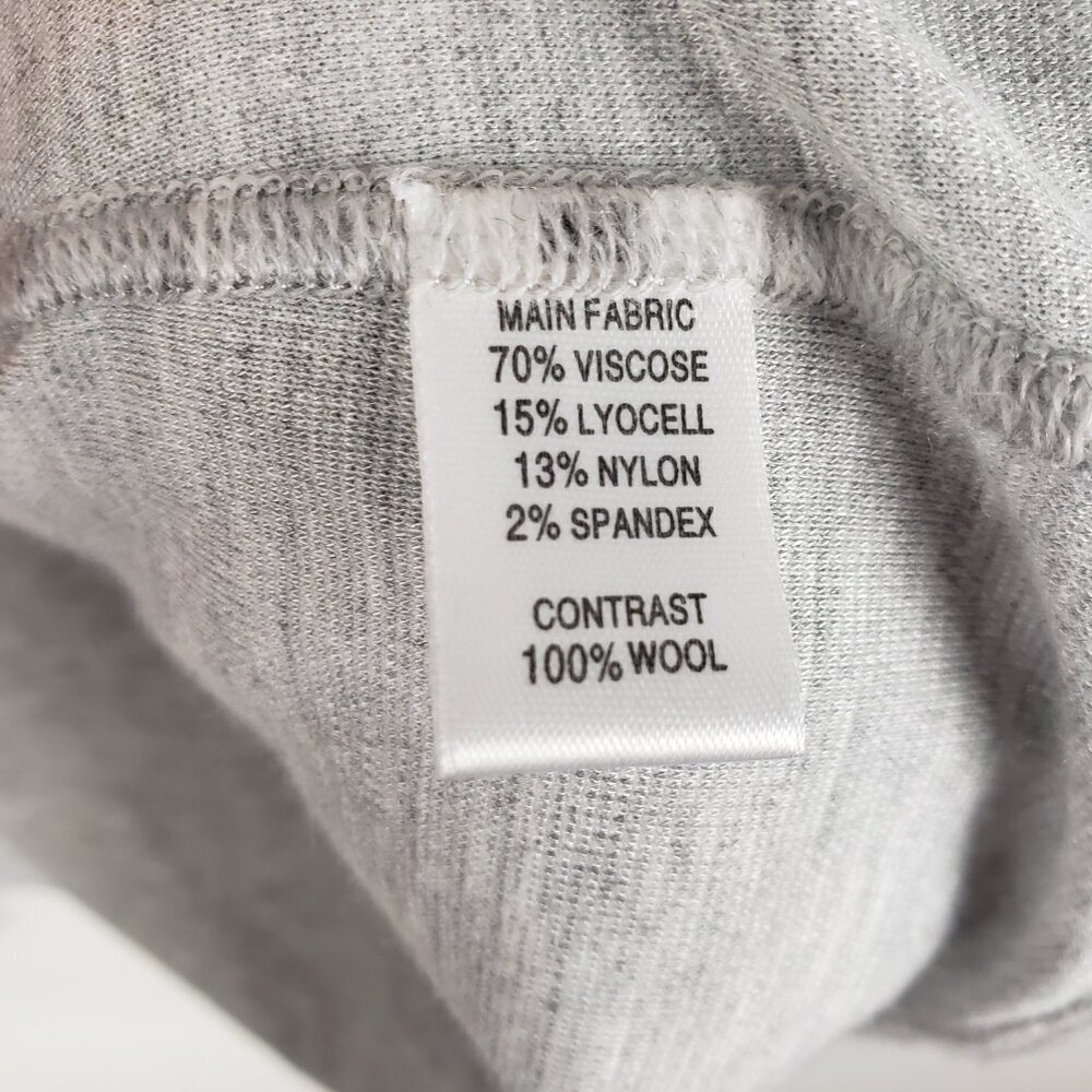 St. John Open Front Cardigan Gray Wool Contrast Drape Collar Womens Size Small - Picture 5 of 9